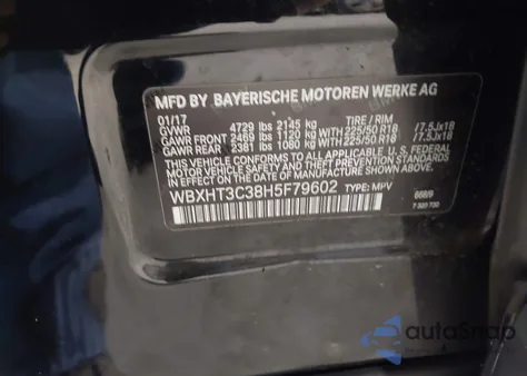 2017 BMW X1 xDrive28I from USA, damaged, VIN WBXHT3C38H5F79602